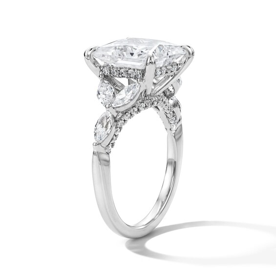 7 CT. T.w. Princess-Cut Certified Lab-Grown Diamond Hidden Frame Engagement Ring in 14K White Gold (F/Vs2)
