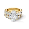 Thumbnail Image 1 of 10 CT. T.W. Oval-Cut Certified Lab-Grown Diamond Bridal Set in 14K Gold (F/VS2)