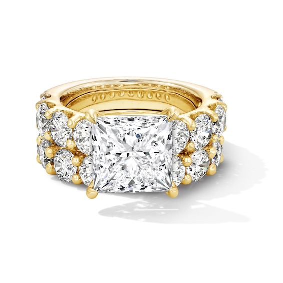 10 CT. T.w. Princess-Cut Certified Lab-Grown Diamond Bridal Set in 14K Gold (F/Vs2)