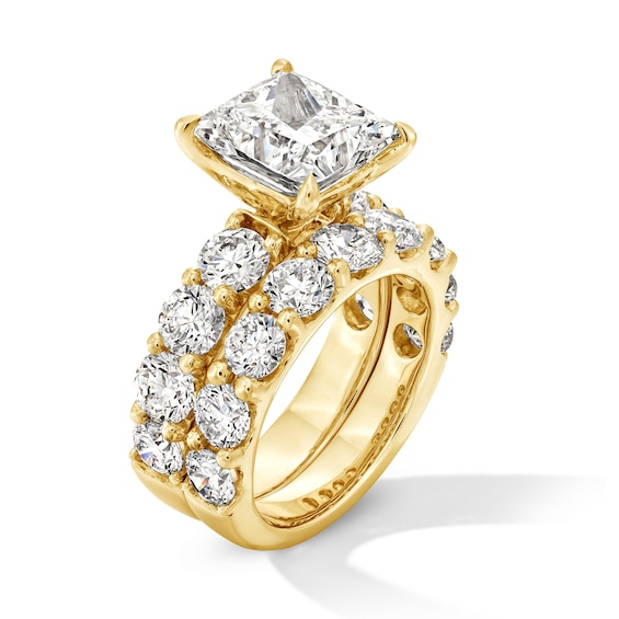 10 CT. T.w. Princess-Cut Certified Lab-Grown Diamond Bridal Set in 14K Gold (F/Vs2)