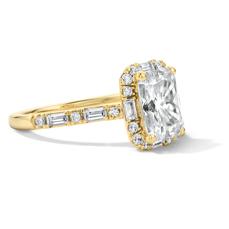 Main Image 4 of 2-5/8 CT. T.W. Radiant-Cut Certified Lab-Grown Diamond Frame Engagement Ring in 14K Gold (F/VS2)