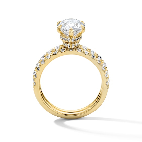 4-1/3 CT. T.w. Marquise-Cut Certified Lab-Grown Diamond Hidden Frame Bridal Set in 14K Gold (F/Vs2)