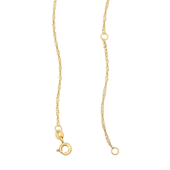 1.3mm Singapore Chain Necklace in Solid 10K Gold - 20"