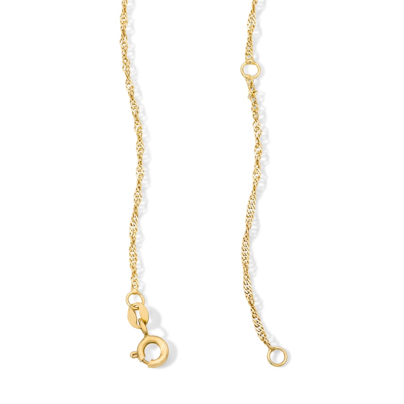 Main Image 2 of 1.3mm Singapore Chain Necklace in Solid 10K Gold - 20"