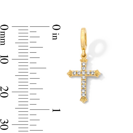 1/10 CT. T.w. Certified Lab-Grown Diamond Cross Necklace Charm in 10K Gold (F/Vs2)