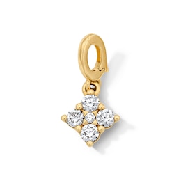 1/3 CT. T.W. Certified Lab-Grown Diamond Tilted Square Necklace Charm in 10K Gold (F/VS2)