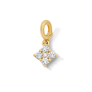 1/3 CT. T.W. Lab-Grown Diamond Tilted Square Necklace Charm in 10K Gold (F/VS2)