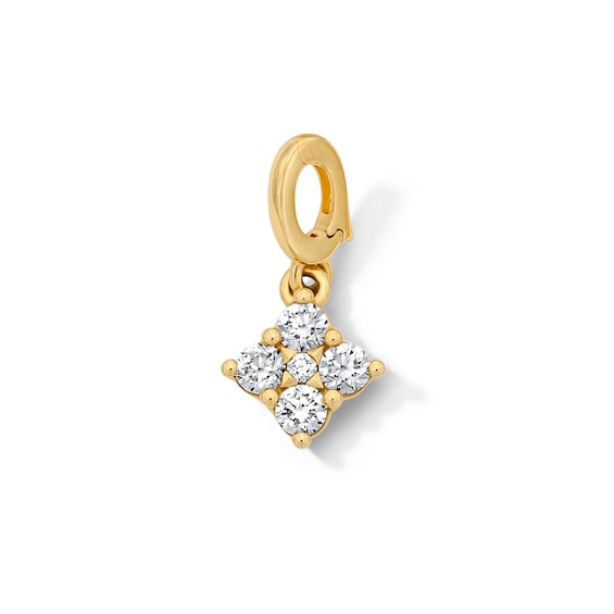1/3 CT. T.w. Certified Lab-Grown Diamond Tilted Square Necklace Charm in 10K Gold (F/Vs2)