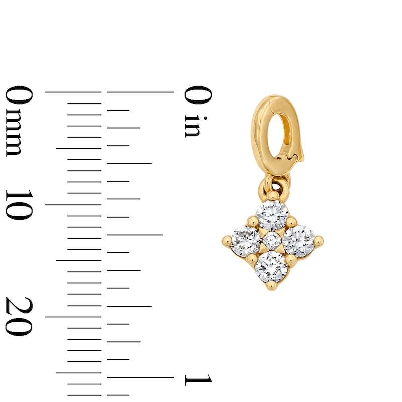Main Image 2 of 1/3 CT. T.W. Certified Lab-Grown Diamond Tilted Square Necklace Charm in 10K Gold (F/VS2)