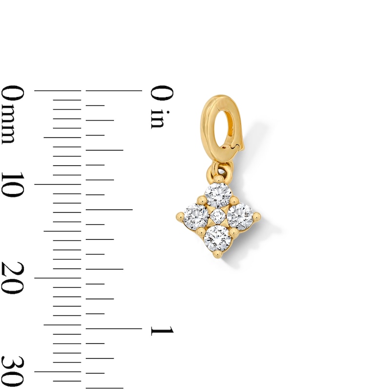 Main Image 4 of 1/3 CT. T.W. Certified Lab-Grown Diamond Tilted Square Necklace Charm in 10K Gold (F/VS2)