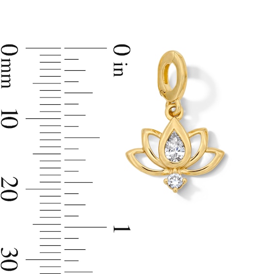 1/6 CT. T.w. Pear-Shaped Certified Lab-Grown Diamond Lotus Blossom Necklace Charm in 10K Gold (F/Vs2)