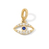 Thumbnail Image 1 of 1/8 CT. T.W. Certified Lab-Grown Diamond and Blue Sapphire Evil Eye Necklace Charm in 10K Gold (F/VS2)