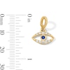 Thumbnail Image 3 of 1/8 CT. T.W. Certified Lab-Grown Diamond and Blue Sapphire Evil Eye Necklace Charm in 10K Gold (F/VS2)