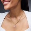 Thumbnail Image 2 of 1/3 CT. T.W. Lab-Grown Diamond Moon Overlay Necklace Charm in Sterling Silver and 10K Gold (F/VS2)