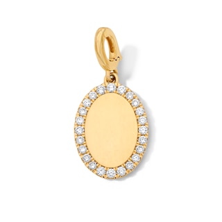 1/4 CT. T.W. Lab-Grown Diamond Oval Frame Necklace Charm in 10K Gold (F/VS2)