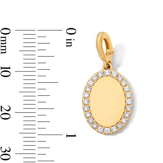 1/4 CT. T.w. Certified Lab-Grown Diamond Oval Frame Necklace Charm in 10K Gold (F/Vs2)