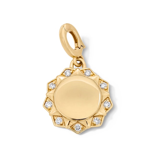 1/10 CT. T.w. Certified Lab-Grown Diamond Sunburst Frame Necklace Charm in 10K Gold (F/Vs2)