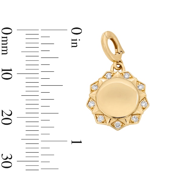 1/10 CT. T.w. Certified Lab-Grown Diamond Sunburst Frame Necklace Charm in 10K Gold (F/Vs2)