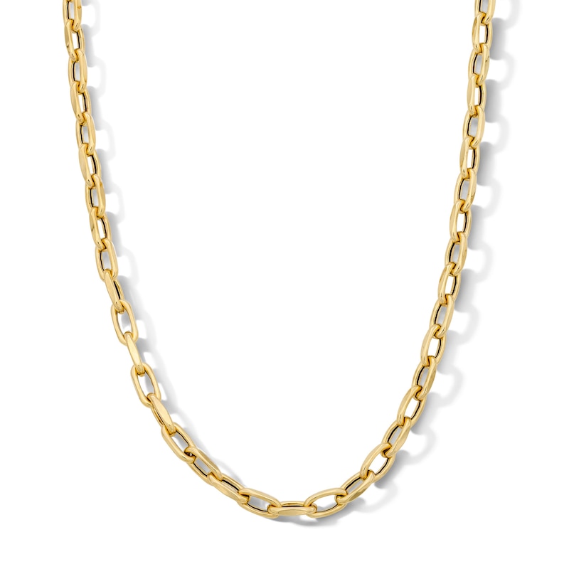 Main Image 1 of 4.0mm Paper Clip Chain Necklace in Hollow 10K Gold