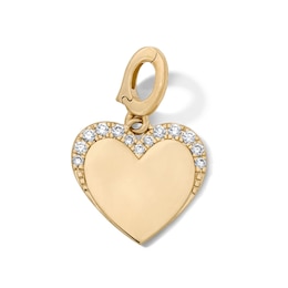1/10 CT. T.W. Certified Lab-Grown Diamond Heart Faded Frame Necklace Charm in 10K Gold (F/VS2)