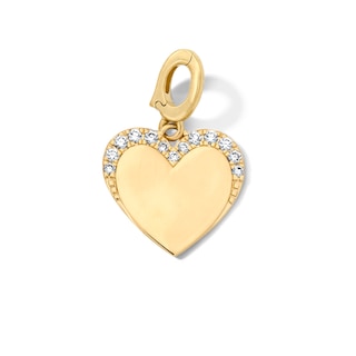 1/10 CT. T.W. Lab-Grown Diamond Framed Heart Necklace Charm in 10K Gold (F/VS2)