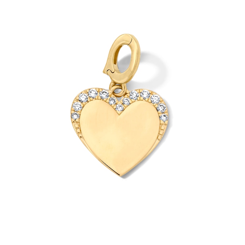 Main Image 1 of 1/10 CT. T.W. Certified Lab-Grown Diamond Heart Faded Frame Necklace Charm in 10K Gold (F/VS2)