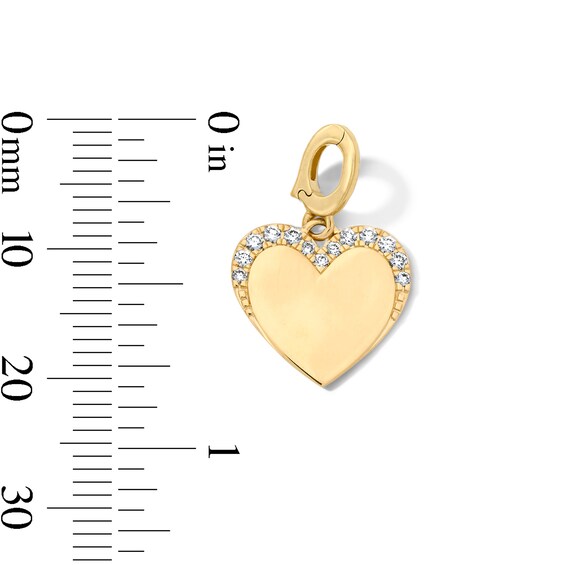 1/10 CT. T.w. Certified Lab-Grown Diamond Heart Faded Frame Necklace Charm in 10K Gold (F/Vs2)