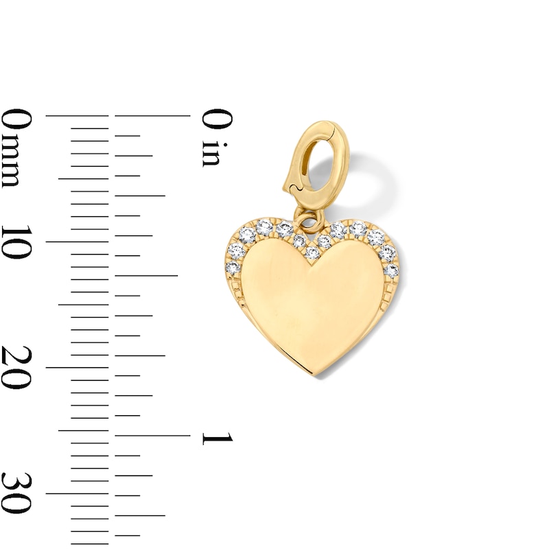 Main Image 2 of 1/10 CT. T.W. Certified Lab-Grown Diamond Heart Faded Frame Necklace Charm in 10K Gold (F/VS2)