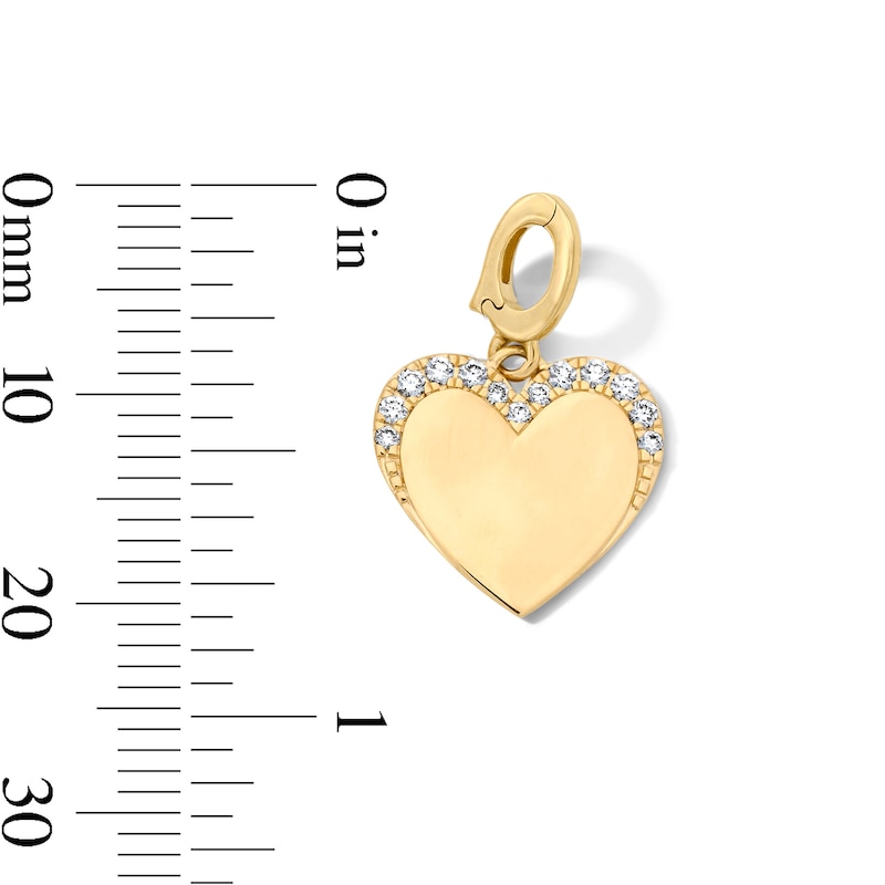 Main Image 3 of 1/10 CT. T.W. Certified Lab-Grown Diamond Heart Faded Frame Necklace Charm in 10K Gold (F/VS2)