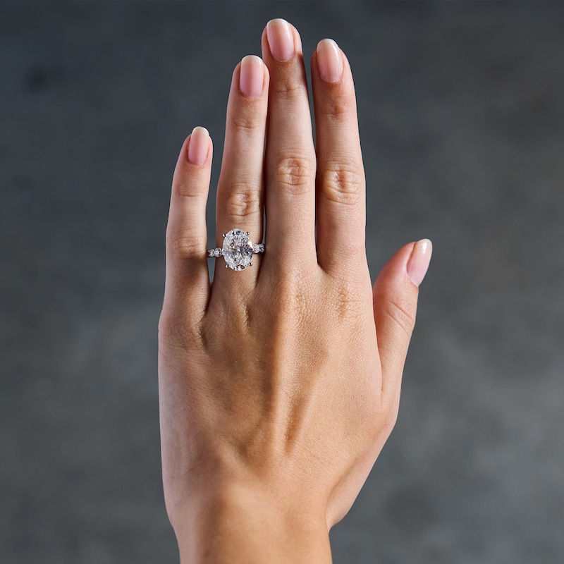 Main Image 2 of 7 CT. T.W. Oval Certified Lab-Grown Diamond Engagement Ring in 14K White Gold (F/VS2)
