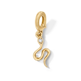 Certified Lab-Grown Diamond Accent Snake Necklace Charm in 10K Gold (F/VS2)