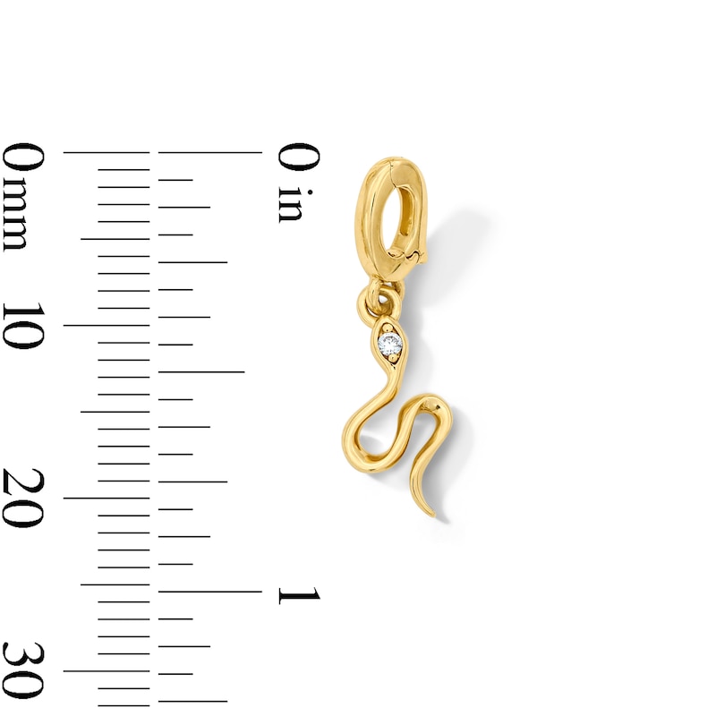 Main Image 3 of Certified Lab-Grown Diamond Accent Snake Necklace Charm in 10K Gold (F/VS2)