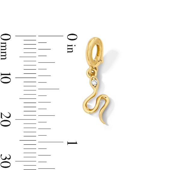 Certified Lab-Grown Diamond Accent Snake Necklace Charm in 10K Gold (F/Vs2)