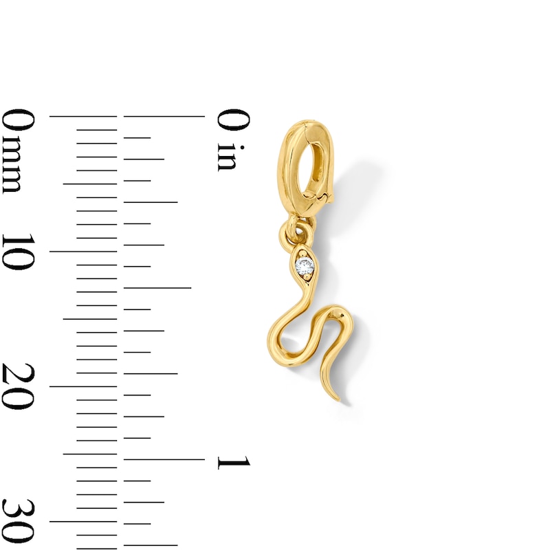 Main Image 4 of Certified Lab-Grown Diamond Accent Snake Necklace Charm in 10K Gold (F/VS2)