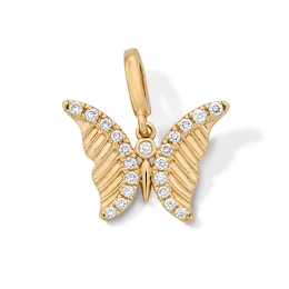 1/6 CT. T.W. Certified Lab-Grown Diamond Butterfly Necklace Charm in 10K Gold (F/VS2)