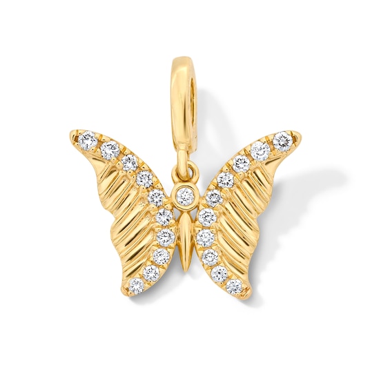 1/6 CT. T.w. Certified Lab-Grown Diamond Butterfly Necklace Charm in 10K Gold (F/Vs2)