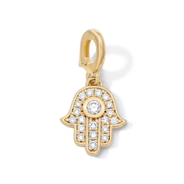 1/5 CT. T.W. Certified Lab-Grown Diamond Hamsa Necklace Charm in 10K Gold (F/VS2)