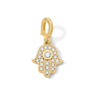 1/5 CT. T.W. Lab-Grown Diamond Hamsa Necklace Charm in 10K Gold (F/VS2)