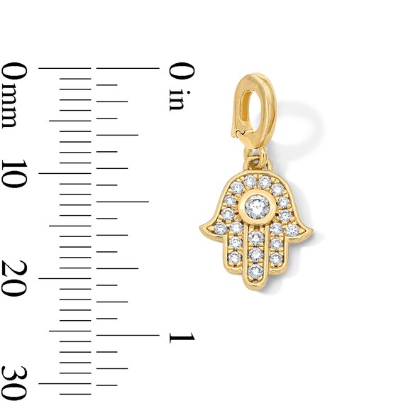 1/5 CT. T.w. Lab-Grown Diamond Hamsa Necklace Charm in 10K Gold (F/Vs2)