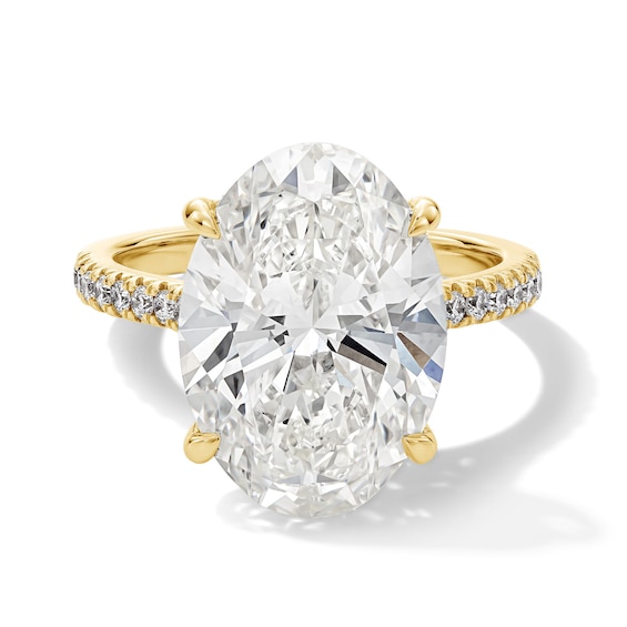 8-1/2 CT. T.w. Oval Certified Lab-Grown Diamond Hidden Frame Engagement Ring in 14K Gold (F/Vs2)
