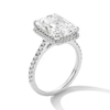 Thumbnail Image 3 of 6-1/2 CT. T.W. Radiant-Cut Certified Lab-Grown Diamond Frame Engagement Ring in 14K White Gold (F/VS2)
