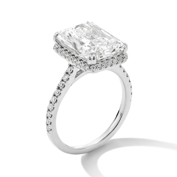 6-1/2 CT. T.w. Radiant-Cut Certified Lab-Grown Diamond Frame Engagement Ring in 14K White Gold (F/Vs2)