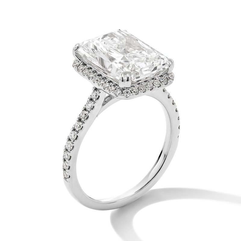 Main Image 3 of 6-1/2 CT. T.W. Radiant-Cut Certified Lab-Grown Diamond Frame Engagement Ring in 14K White Gold (F/VS2)