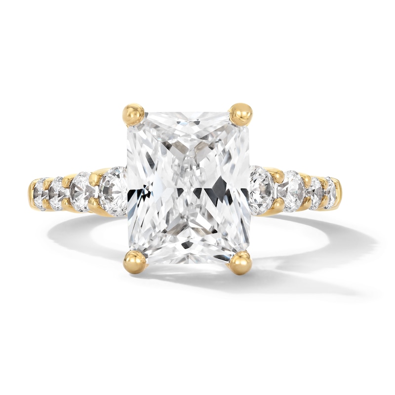 Main Image 1 of 3-3/4 CT. T.W. Radiant-Cut Certified Lab-Grown Diamond Engagement Ring in 14K Gold (F/VS2)