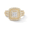Thumbnail Image 1 of 3/4 CT. T.W. Princess-Cut Diamond Multi-Stone Double Frame Ring in 10K Gold