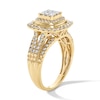 Thumbnail Image 4 of 3/4 CT. T.W. Princess-Cut Diamond Multi-Stone Double Frame Ring in 10K Gold