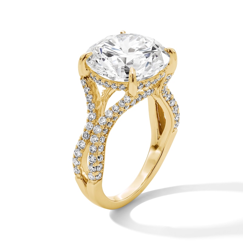 Main Image 3 of 9 CT. T.W. Certified Lab-Grown Diamond Hidden Frame Engagement Ring in 14K Gold (F/VS2)
