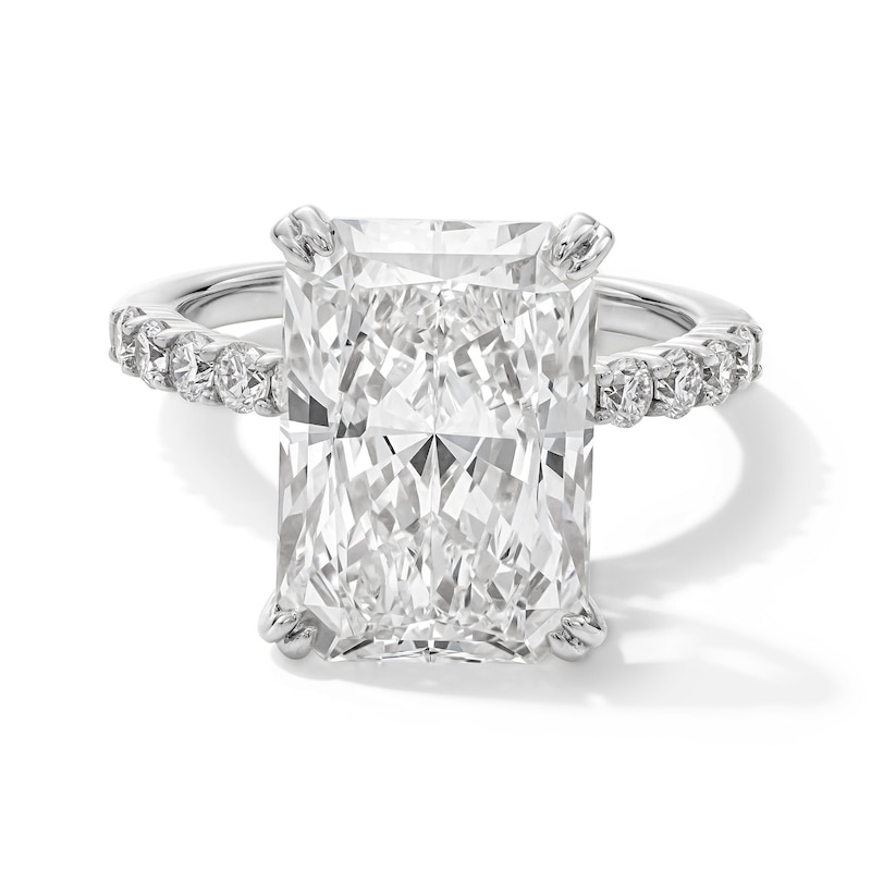 Main Image 1 of 8-5/8 CT. T.W. Radiant-Cut Certified Lab-Grown Diamond Engagement Ring in 14K White Gold (F/VS2)
