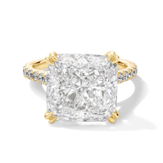 10-1/2 CT. T.w. Cushion-Cut Certified Lab-Grown Diamond Engagement Ring in 14K Gold (F/Vs2)