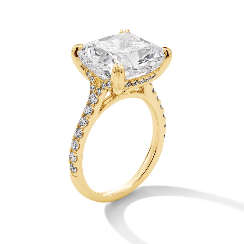 Main Image 3 of 10-1/2 CT. T.W. Cushion-Cut Certified Lab-Grown Diamond Engagement Ring in 14K Gold (F/VS2)